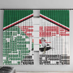 Sudan Window Curtain Secretary Bird With Typography Patterns - African Pride