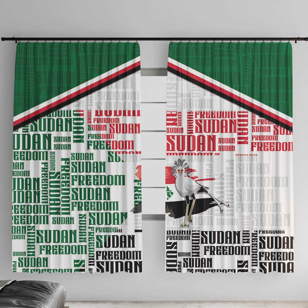 Sudan Window Curtain Secretary Bird With Typography Patterns - African Pride