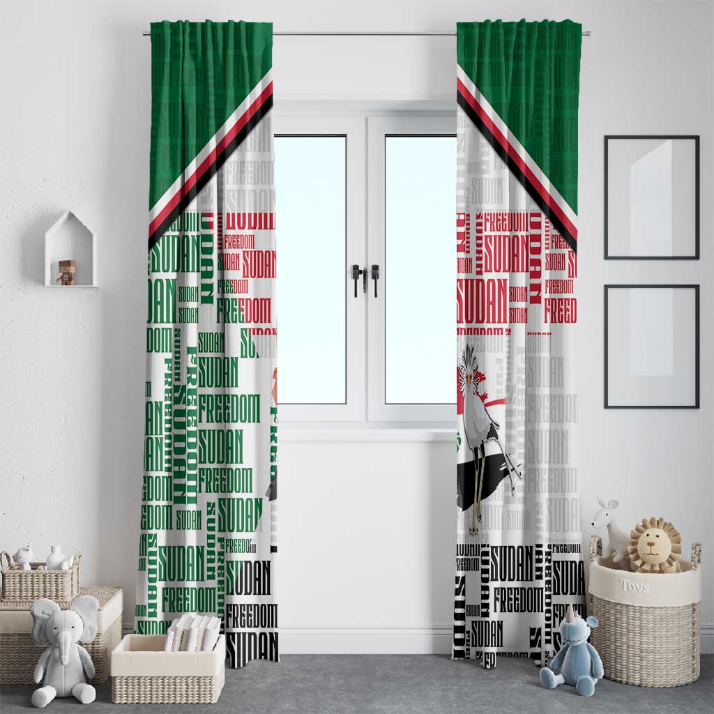 Sudan Window Curtain Secretary Bird With Typography Patterns - African Pride
