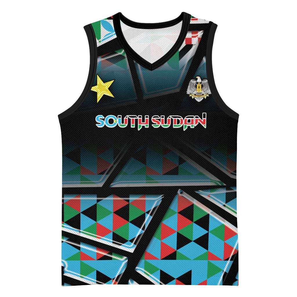 Custom South Sudan Basketball Jersey Geometric African Patterns - African Pride