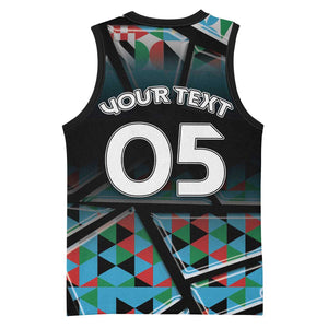 Custom South Sudan Basketball Jersey Geometric African Patterns - African Pride