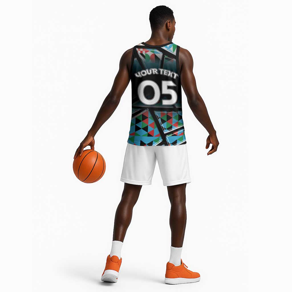 Custom South Sudan Basketball Jersey Geometric African Patterns - African Pride