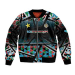 Custom South Sudan Bomber Jacket Geometric African Patterns - African Pride