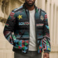 Custom South Sudan Bomber Puffer Jacket Geometric African Patterns - African Pride
