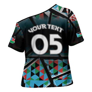 Custom South Sudan Cross Shoulder Shirt Geometric African Patterns - African Pride