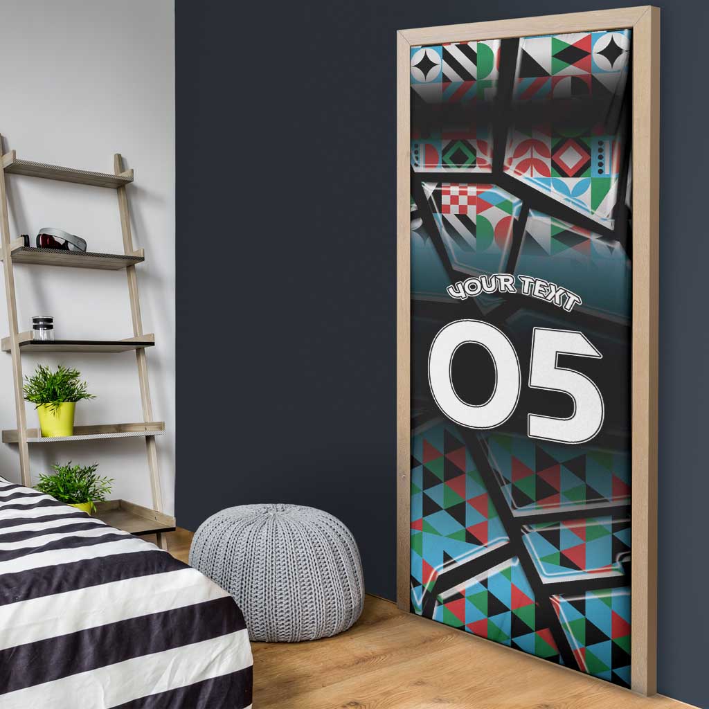 Custom South Sudan Door Cover Geometric African Patterns - African Pride