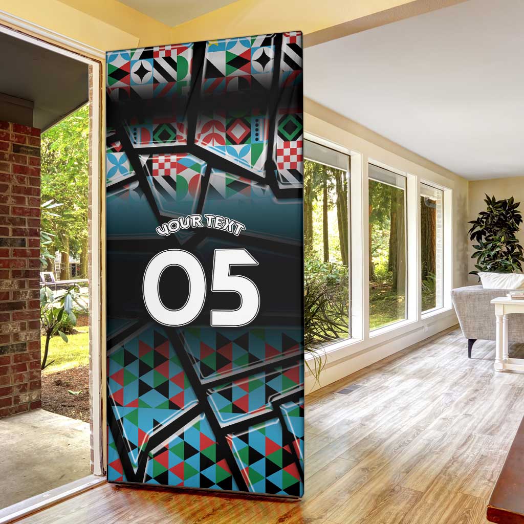 Custom South Sudan Door Cover Geometric African Patterns - African Pride