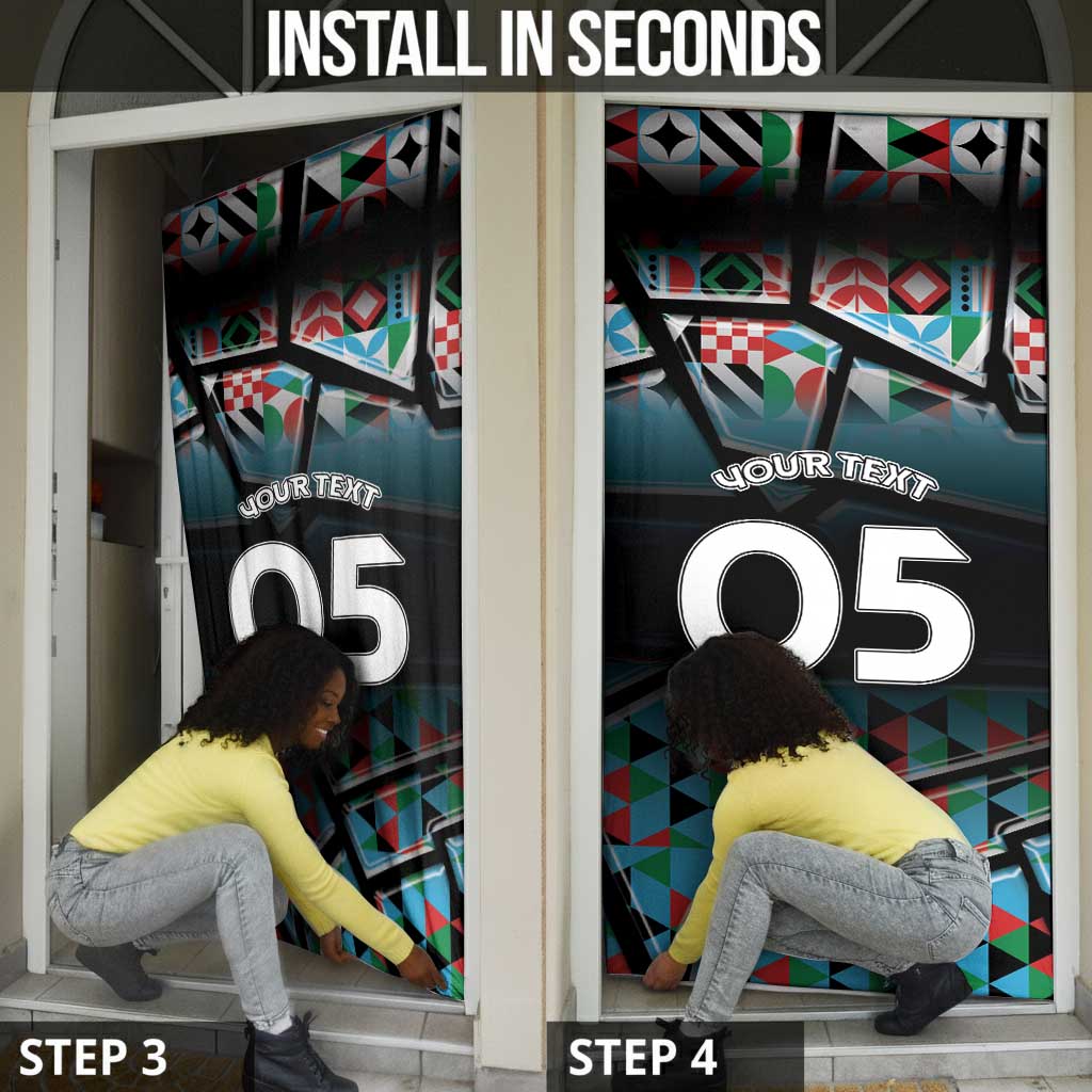 Custom South Sudan Door Cover Geometric African Patterns - African Pride