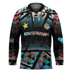 Custom South Sudan Hockey Jersey Geometric African Patterns - African Pride