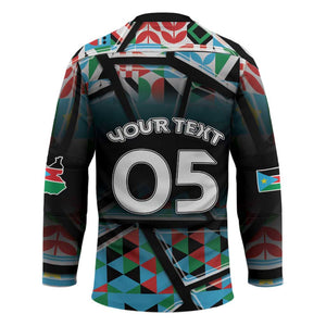 Custom South Sudan Hockey Jersey Geometric African Patterns - African Pride