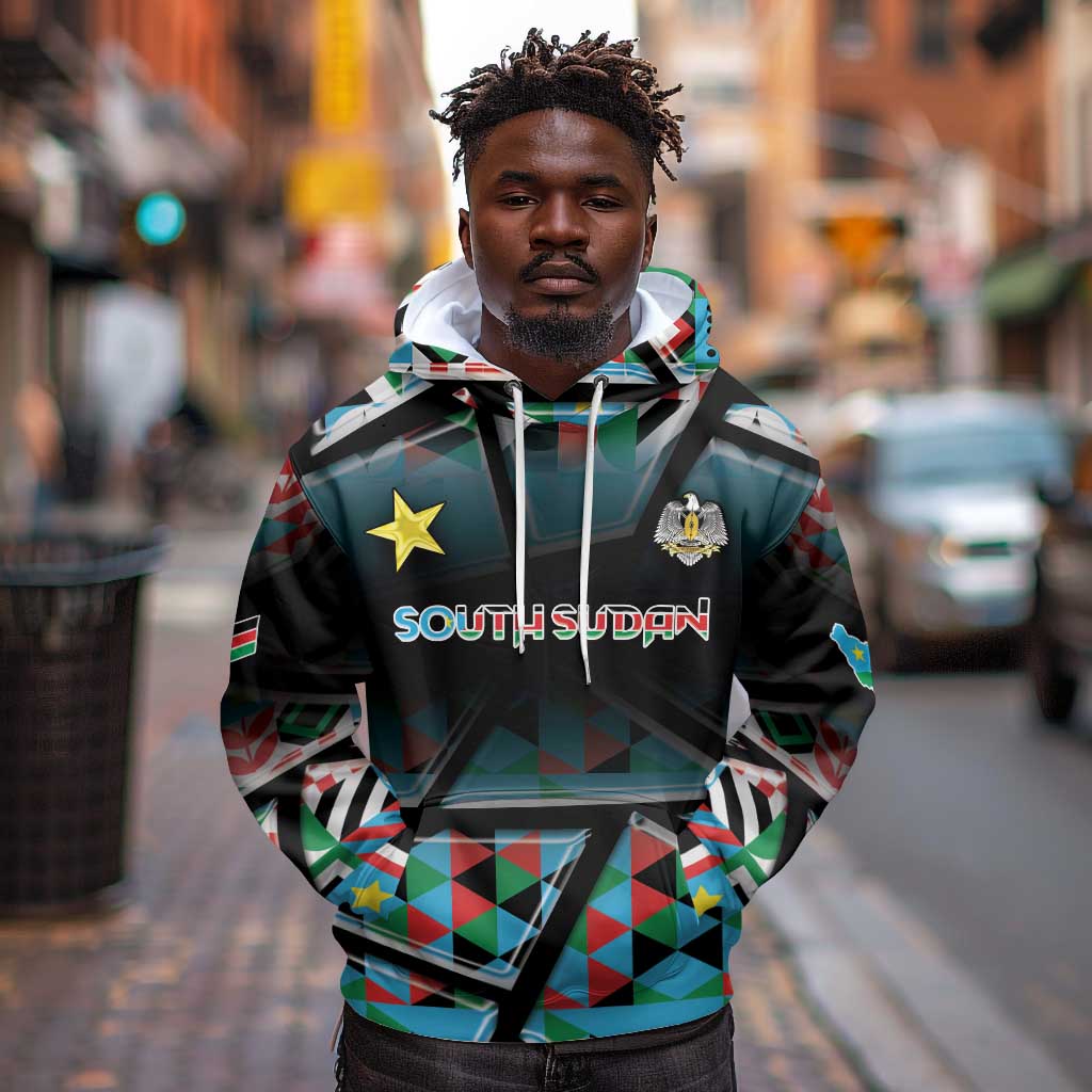 Custom South Sudan Hoodie Geometric African Patterns - African Pride