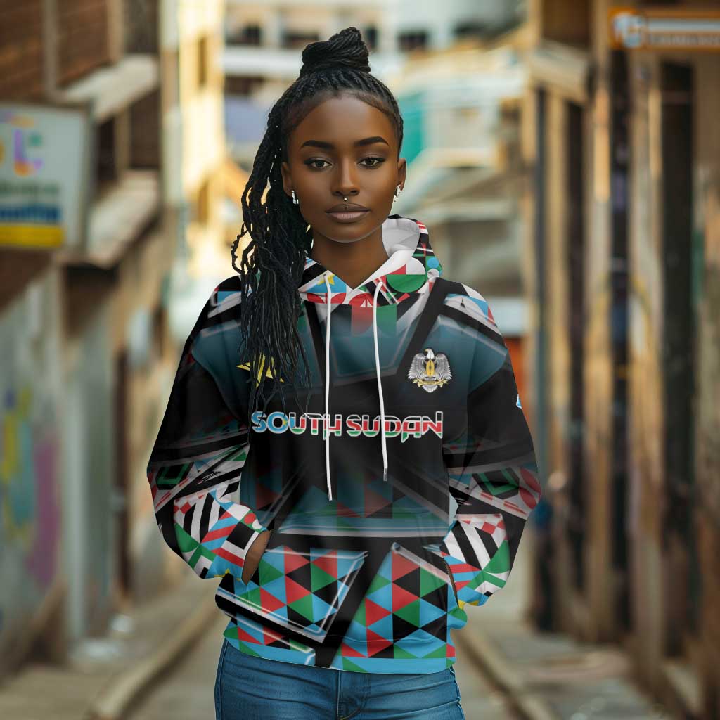 Custom South Sudan Hoodie Geometric African Patterns - African Pride