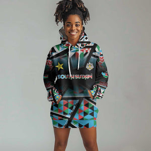 Custom South Sudan Hoodie Dress Geometric African Patterns - African Pride