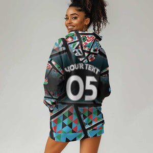 Custom South Sudan Hoodie Dress Geometric African Patterns - African Pride