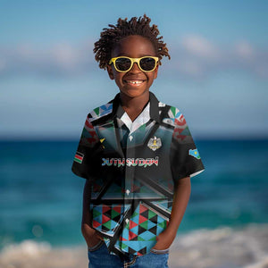 Custom South Sudan Kid Hawaiian Shirt Geometric African Patterns - African Pride
