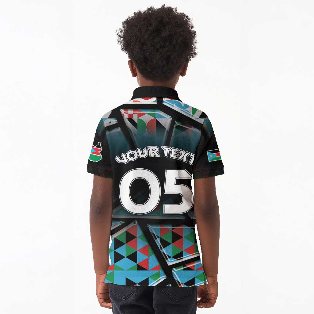 Custom South Sudan Kid Polo Shirt Geometric African Patterns - African Pride