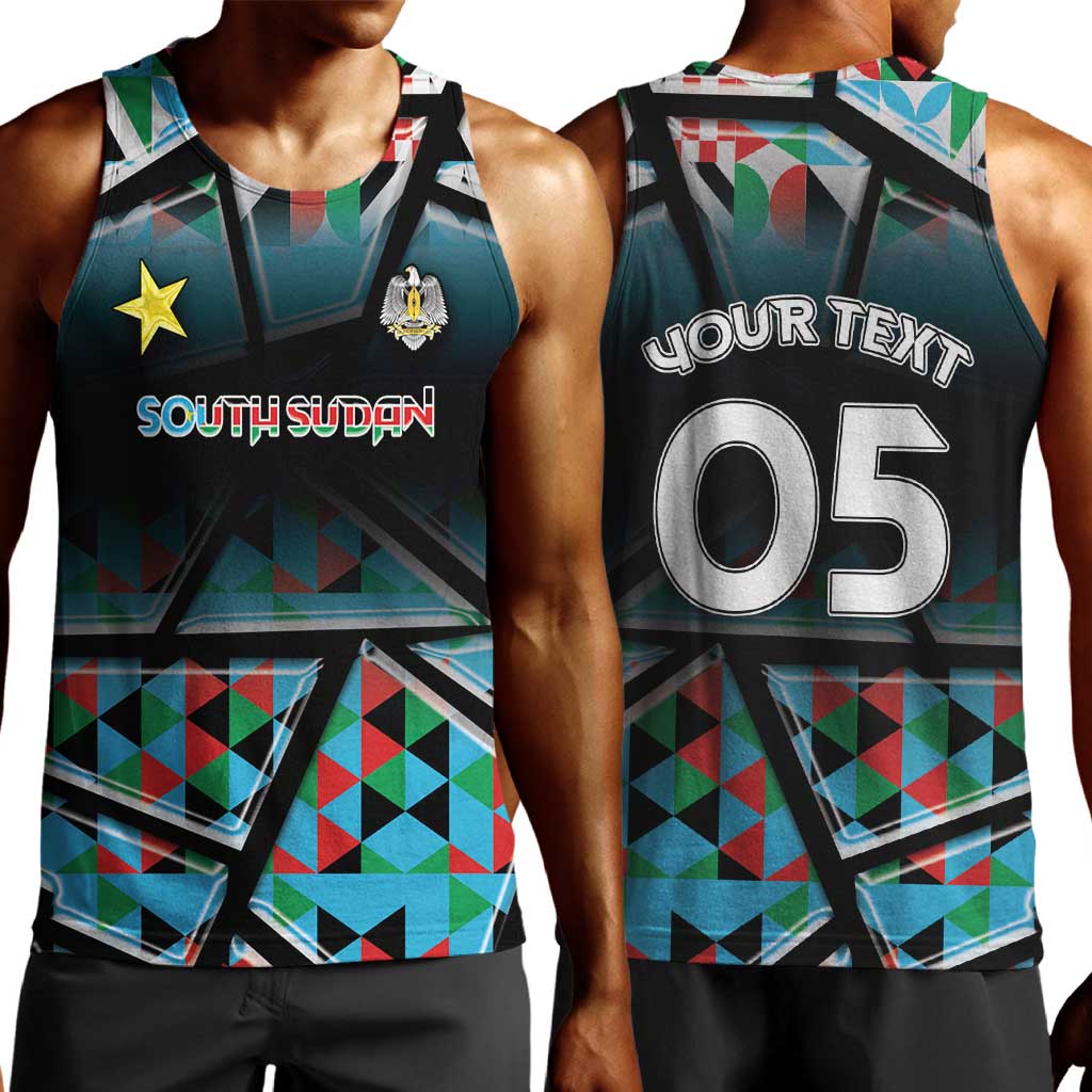 Custom South Sudan Men Tank Top Geometric African Patterns - African Pride