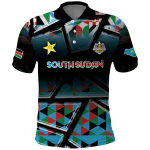 Custom South Sudan Polo Shirt Geometric African Patterns - African Pride