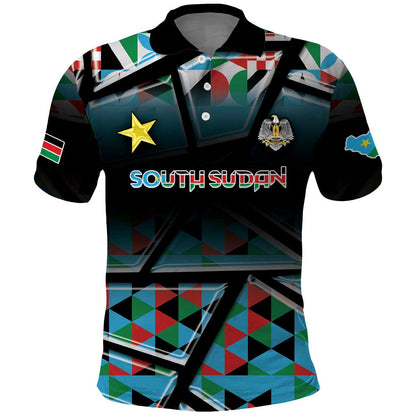 Custom South Sudan Polo Shirt Geometric African Patterns - African Pride
