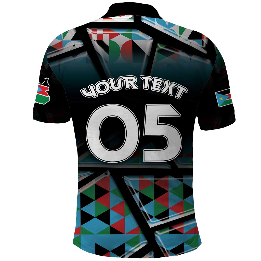 Custom South Sudan Polo Shirt Geometric African Patterns - African Pride