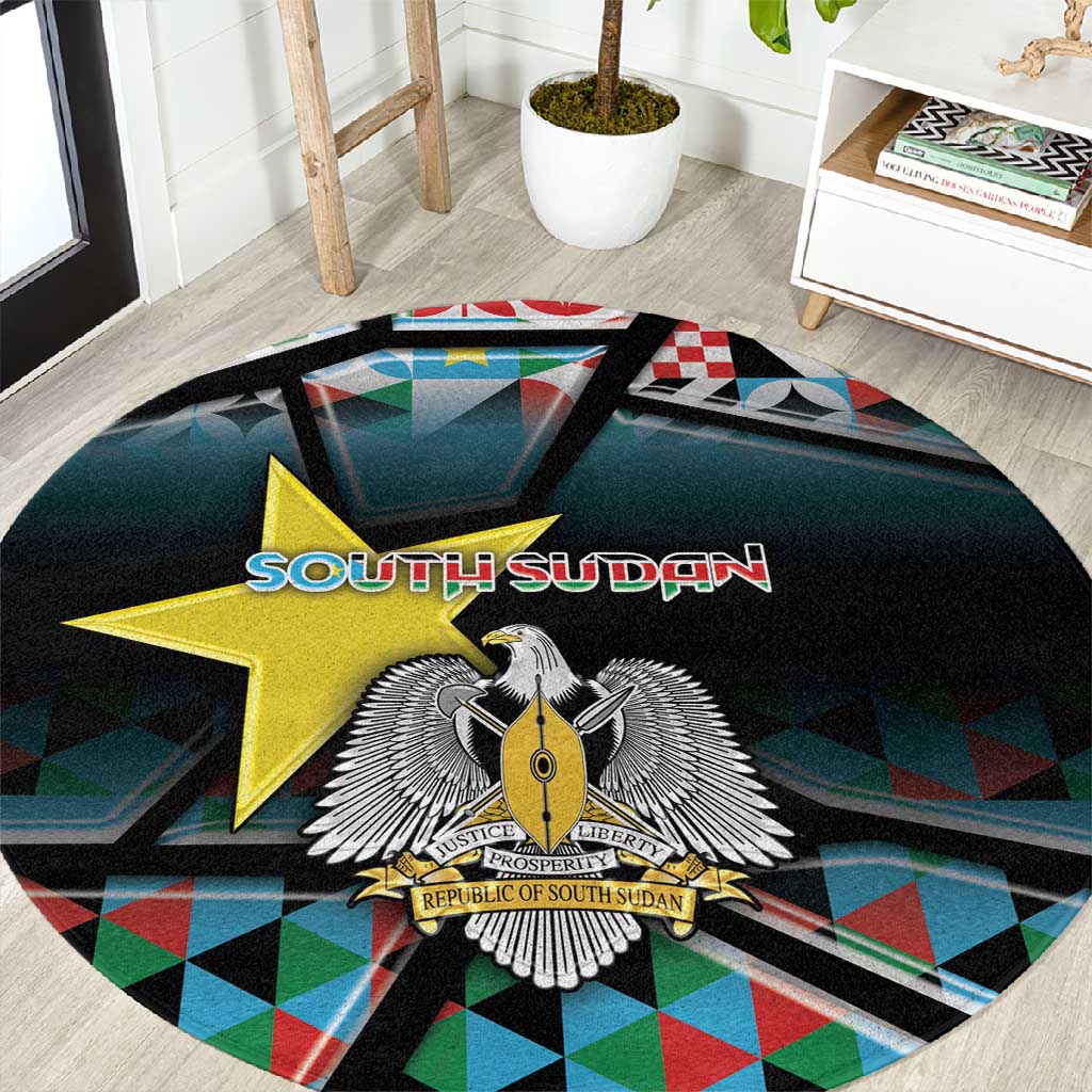 South Sudan Round Carpet Geometric African Patterns - African Pride