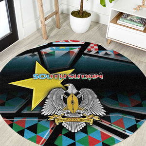 South Sudan Round Carpet Geometric African Patterns - African Pride