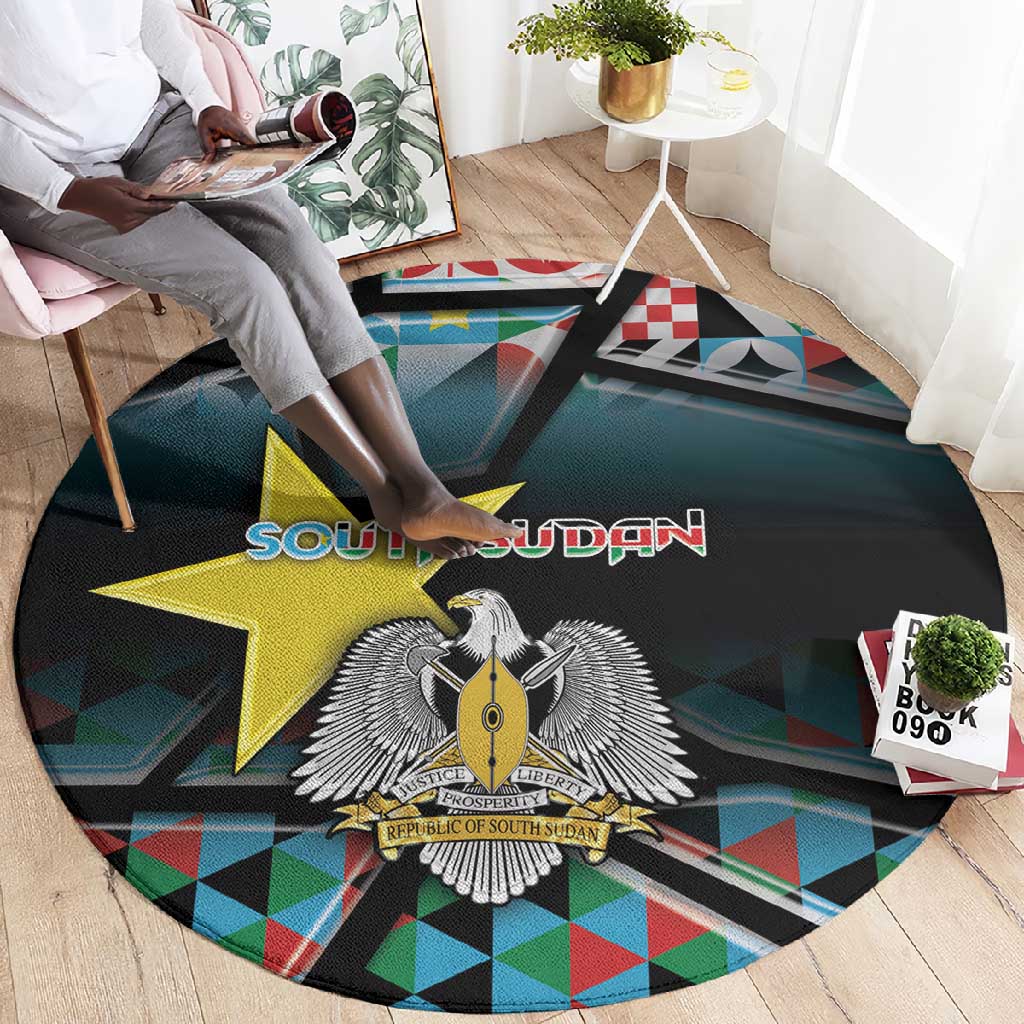South Sudan Round Carpet Geometric African Patterns - African Pride