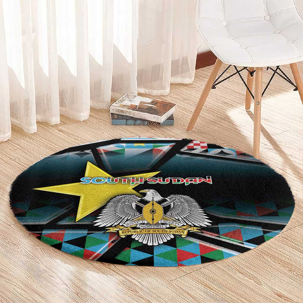 South Sudan Round Carpet Geometric African Patterns - African Pride