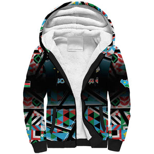 Custom South Sudan Sherpa Hoodie Geometric African Patterns - African Pride