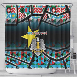 South Sudan Shower Curtain Geometric African Patterns - African Pride