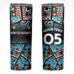 Custom South Sudan Skinny Tumbler Geometric African Patterns - African Pride