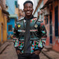 Custom South Sudan Sleeve Zip Bomber Jacket Geometric African Patterns - African Pride