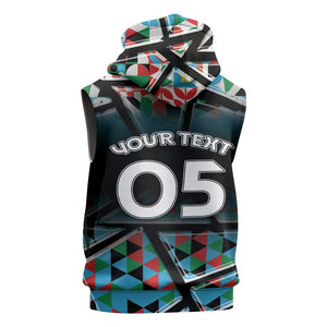 Custom South Sudan Sleeveless Hoodie Geometric African Patterns - African Pride