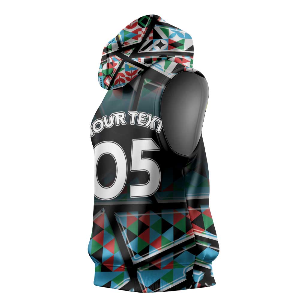 Custom South Sudan Sleeveless Hoodie Geometric African Patterns - African Pride
