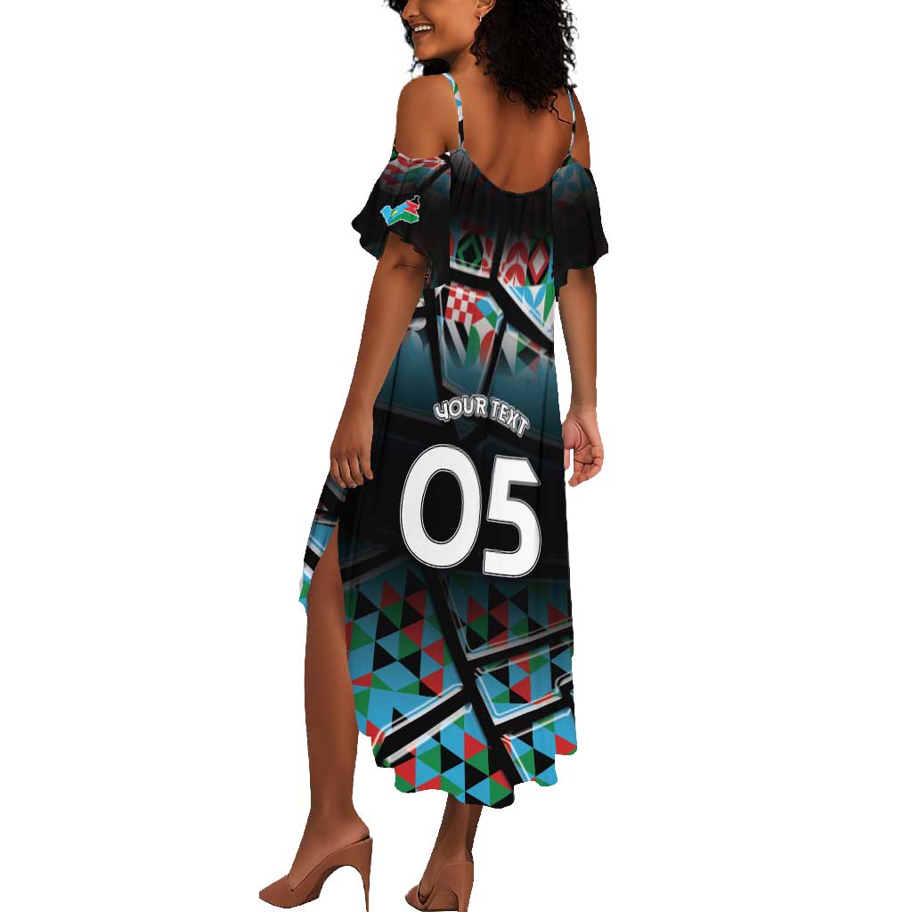 Custom South Sudan Summer Maxi Dress Geometric African Patterns - African Pride