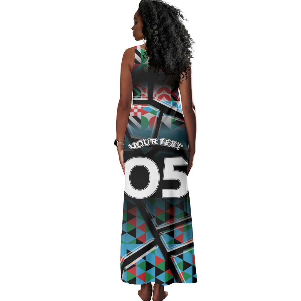 Custom South Sudan Tank Maxi Dress Geometric African Patterns - African Pride