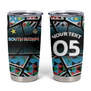 Custom South Sudan Tumbler Cup Geometric African Patterns - African Pride