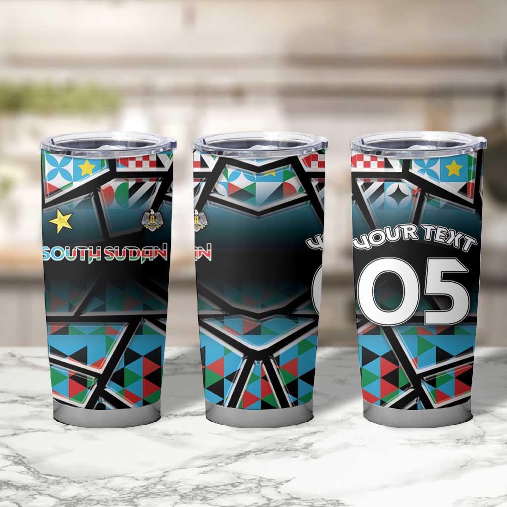 Custom South Sudan Tumbler Cup Geometric African Patterns - African Pride