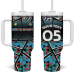 Custom South Sudan Tumbler With Handle Geometric African Patterns - African Pride
