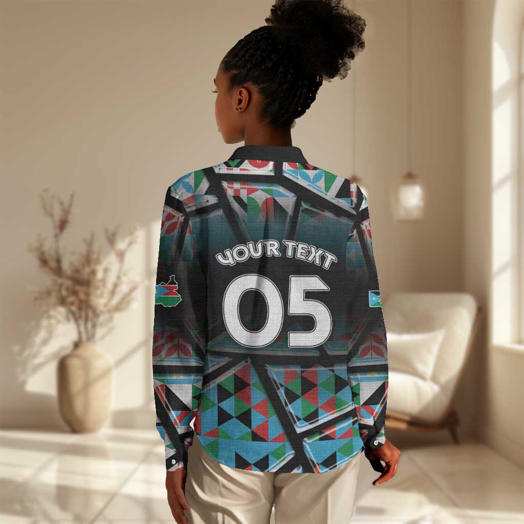 Custom South Sudan Women Casual Shirt Geometric African Patterns - African Pride