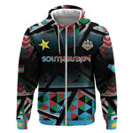 Custom South Sudan Zip Hoodie Geometric African Patterns - African Pride