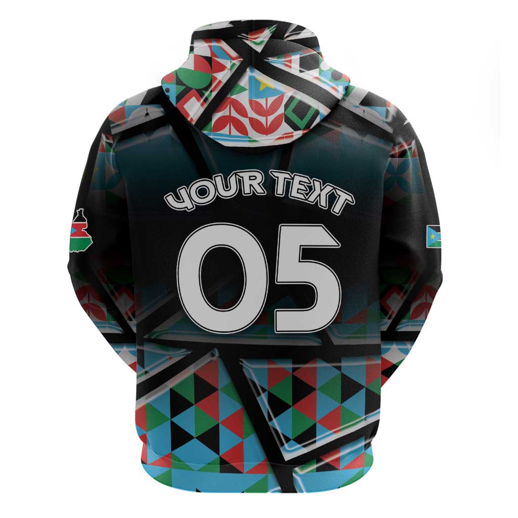 Custom South Sudan Zip Hoodie Geometric African Patterns - African Pride