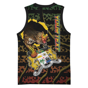 Personalized Benin Basketball Jersey Powerful African Leopard - African Pride