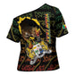 Personalized Benin Cross Shoulder Shirt Powerful African Leopard - African Pride
