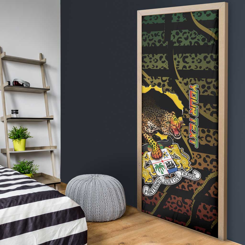 Personalized Benin Door Cover Powerful African Leopard - African Pride
