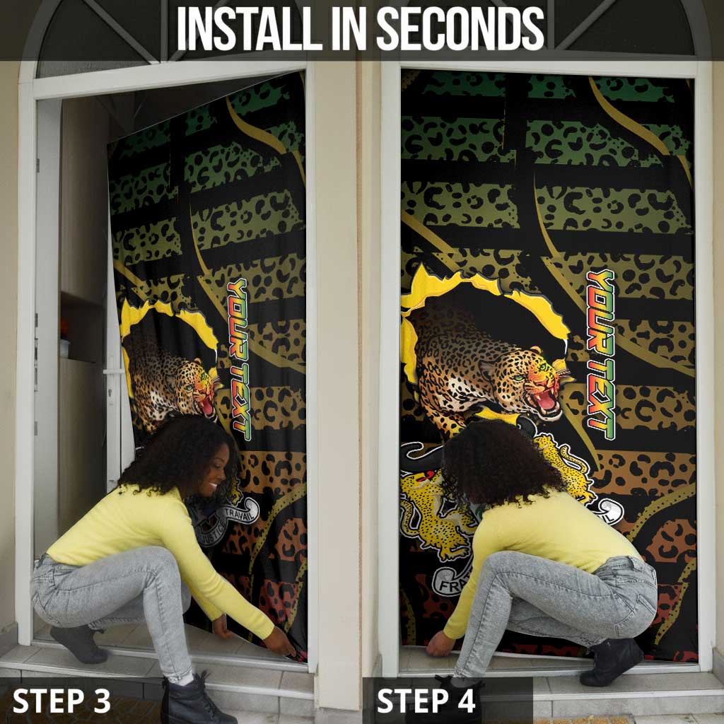 Personalized Benin Door Cover Powerful African Leopard - African Pride