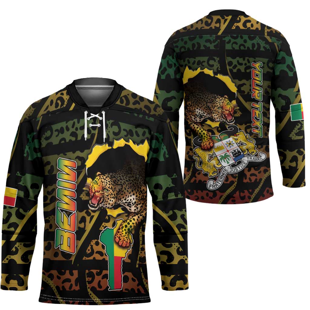 Personalized Benin Hockey Jersey Powerful African Leopard - African Pride