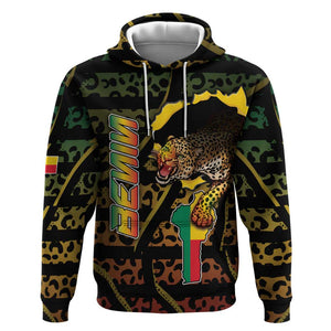 Personalized Benin Hoodie Powerful African Leopard - African Pride