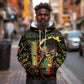 Personalized Benin Hoodie Powerful African Leopard - African Pride
