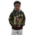 Personalized Benin Kid Hoodie Powerful African Leopard - African Pride